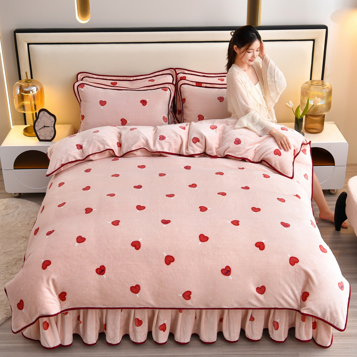 91家纺网 家纺一手货源 找家纺 （总）橘姿家纺 2025新款9-10斤牛奶绒四件套金貂绒四件套