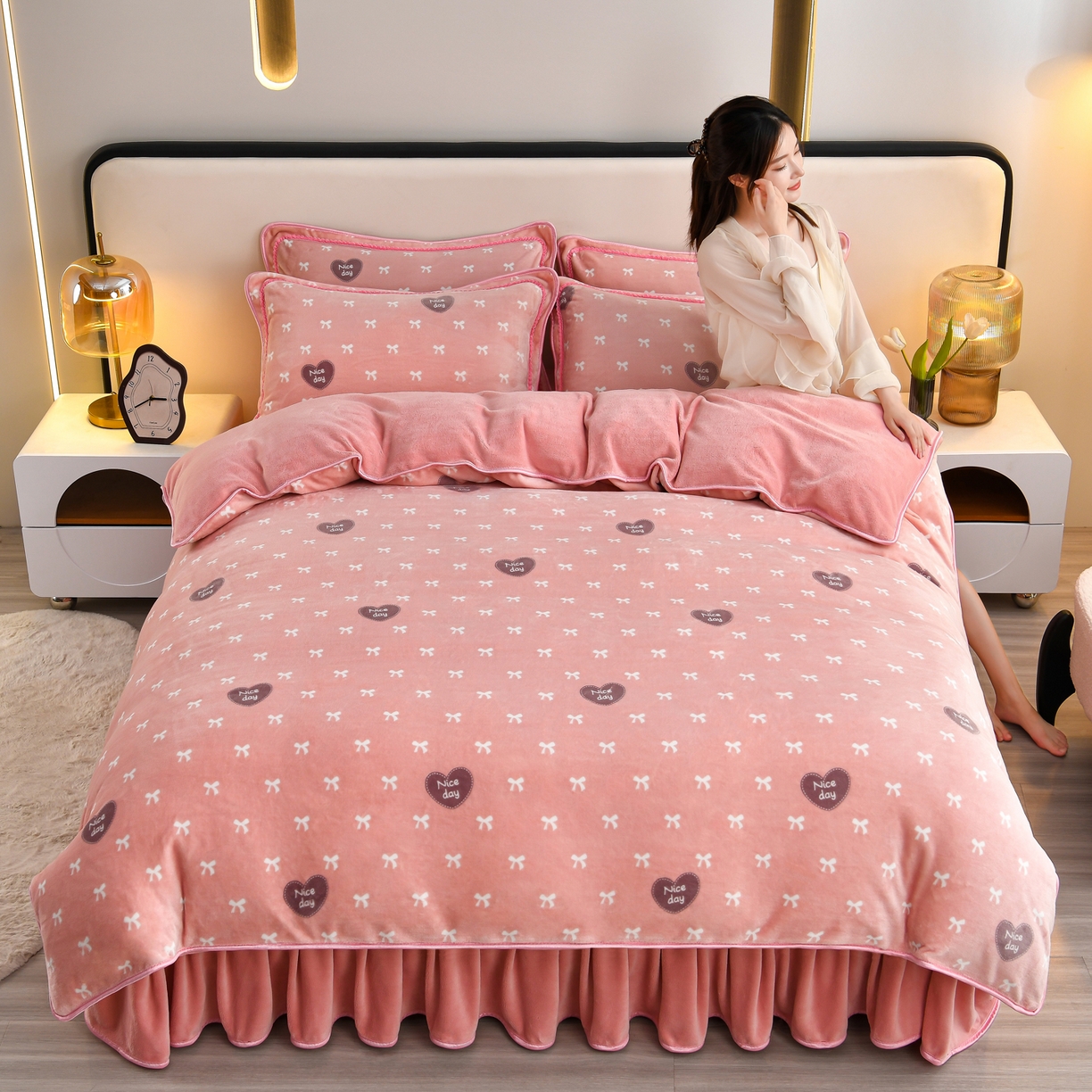 91家纺网 家纺一手货源 找家纺 （总）橘姿家纺 2025新款9-10斤牛奶绒四件套金貂绒四件套