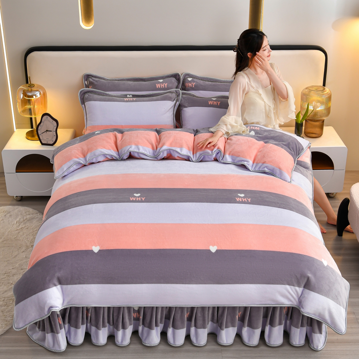 91家纺网 家纺一手货源 找家纺 （总）橘姿家纺 2025新款9-10斤牛奶绒四件套金貂绒四件套