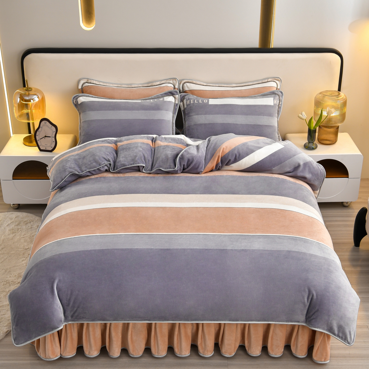 91家纺网 家纺一手货源 找家纺 （总）橘姿家纺 2025新款9-10斤牛奶绒四件套金貂绒四件套