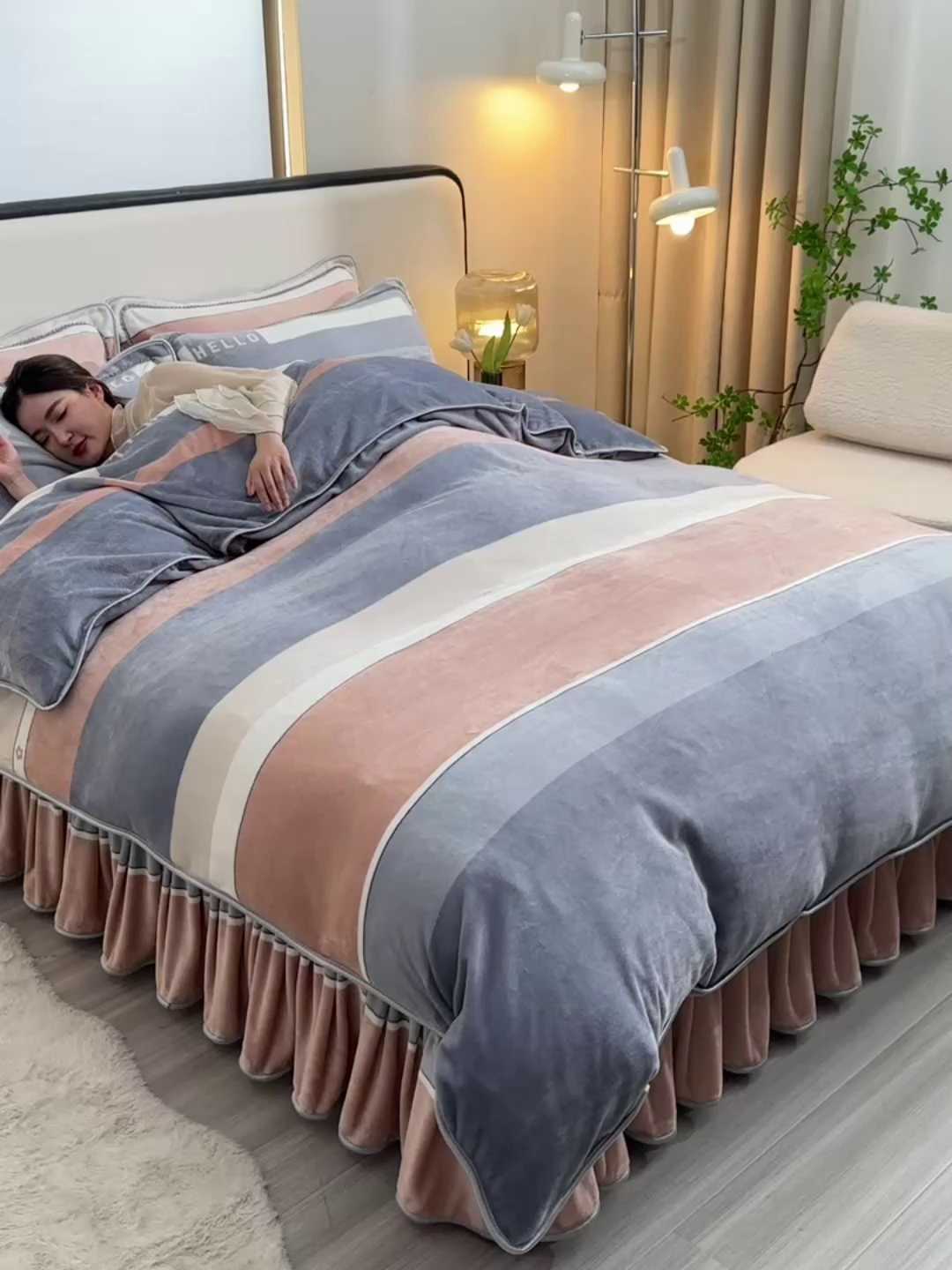 91家纺网 家纺一手货源 找家纺 （总）橘姿家纺 2025新款9-10斤牛奶绒四件套金貂绒四件套