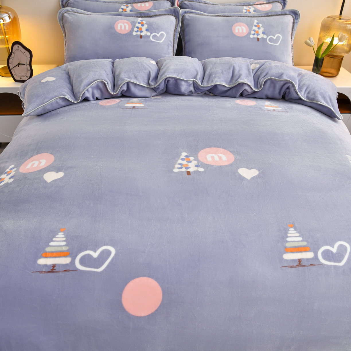 91家纺网 家纺一手货源 找家纺 橘姿家纺 2025新款9-10斤牛奶绒四件套金貂绒四件套 萌趣