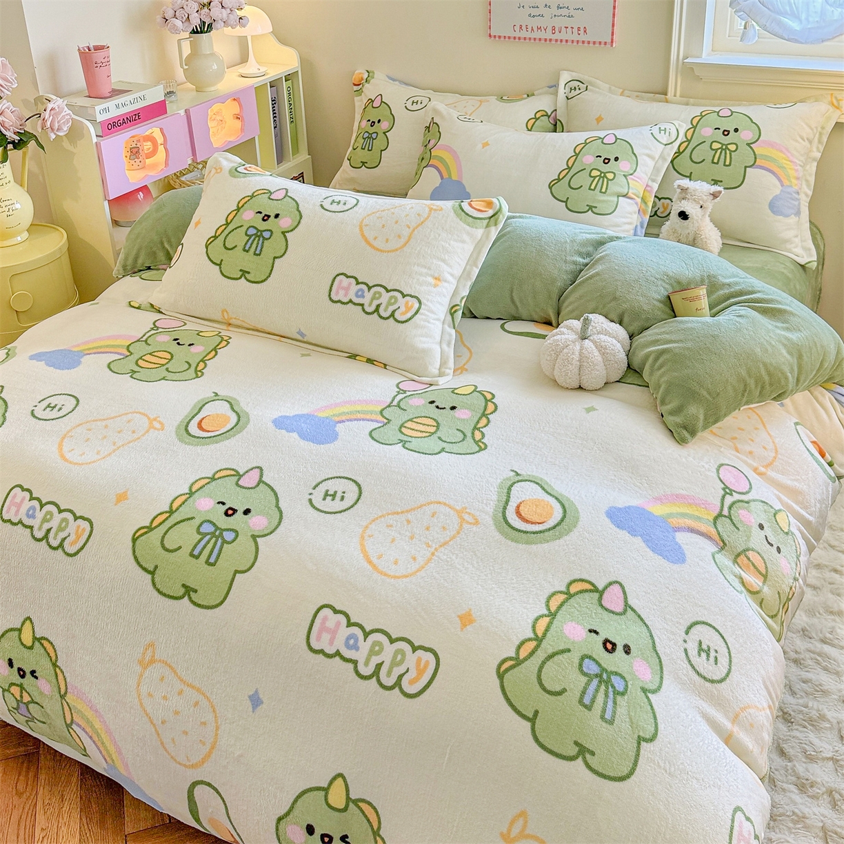 91家纺网 家纺一手货源 找家纺 （总）名兮家居 2025新款卡通时尚风高克重印花牛奶绒四件套