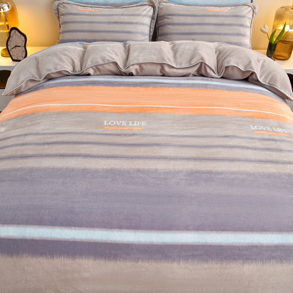 91家纺网 家纺一手货源 找家纺 橘姿家纺 2025新款9-10斤牛奶绒四件套金貂绒四件套 心动日记