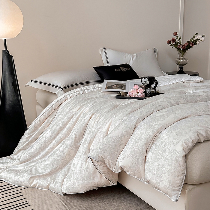 91家纺网 家纺一手货源 找家纺 总 雅高 2025高档百分百桑蚕丝长丝莱赛尔提花剪花蚕丝被夏凉被空调被夏被春秋被子冬被加厚被芯