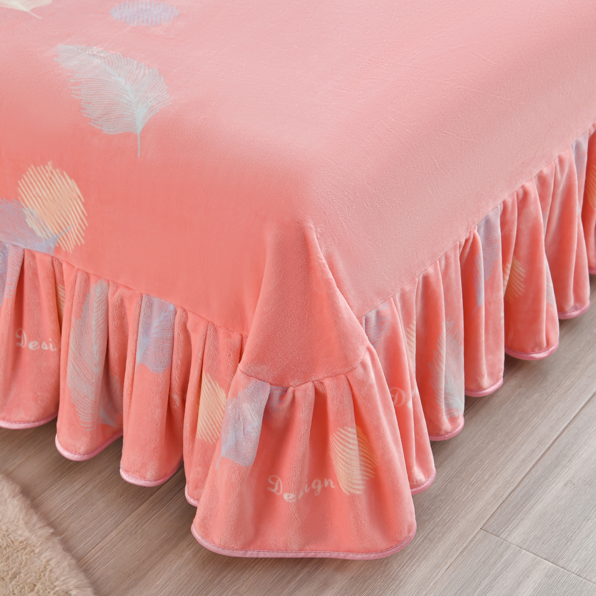 91家纺网 家纺一手货源 找家纺 橘姿家纺 2025新款9-10斤牛奶绒四件套金貂绒四件套 羽之恋