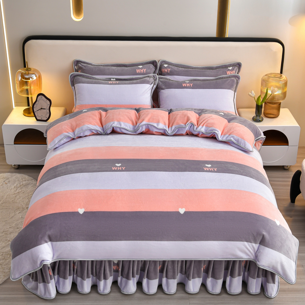 91家纺网 家纺一手货源 找家纺 橘姿家纺 2025新款9-10斤牛奶绒四件套金貂绒四件套 知音