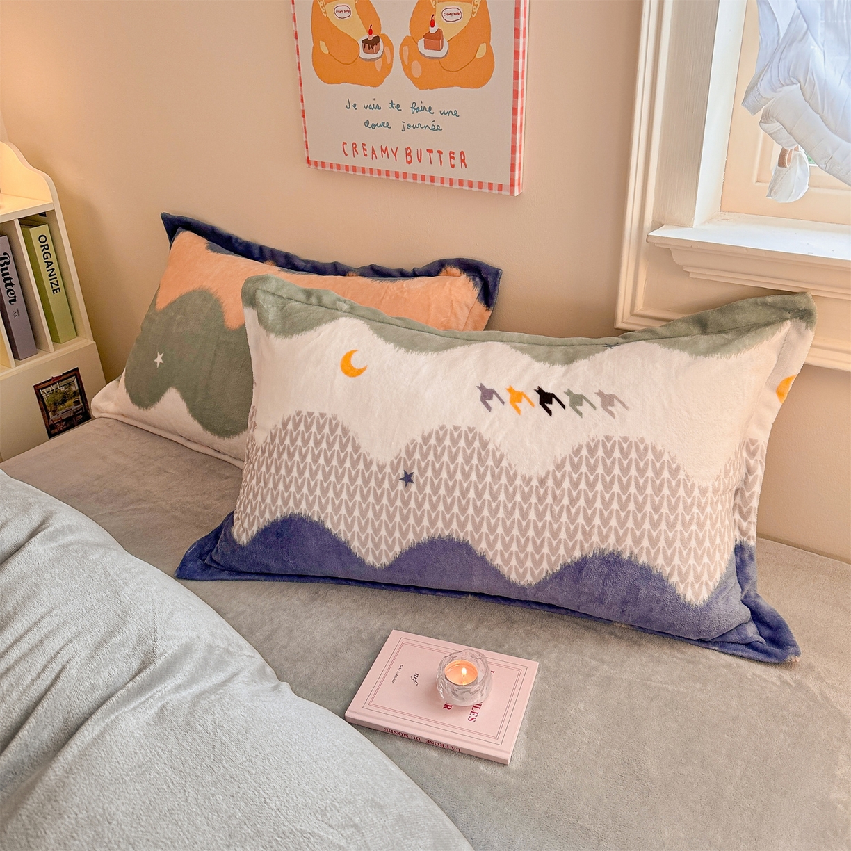 91家纺网 家纺一手货源 找家纺 名兮家居 2025新款卡通时尚风高克重印花牛奶绒四件套 乘风破浪