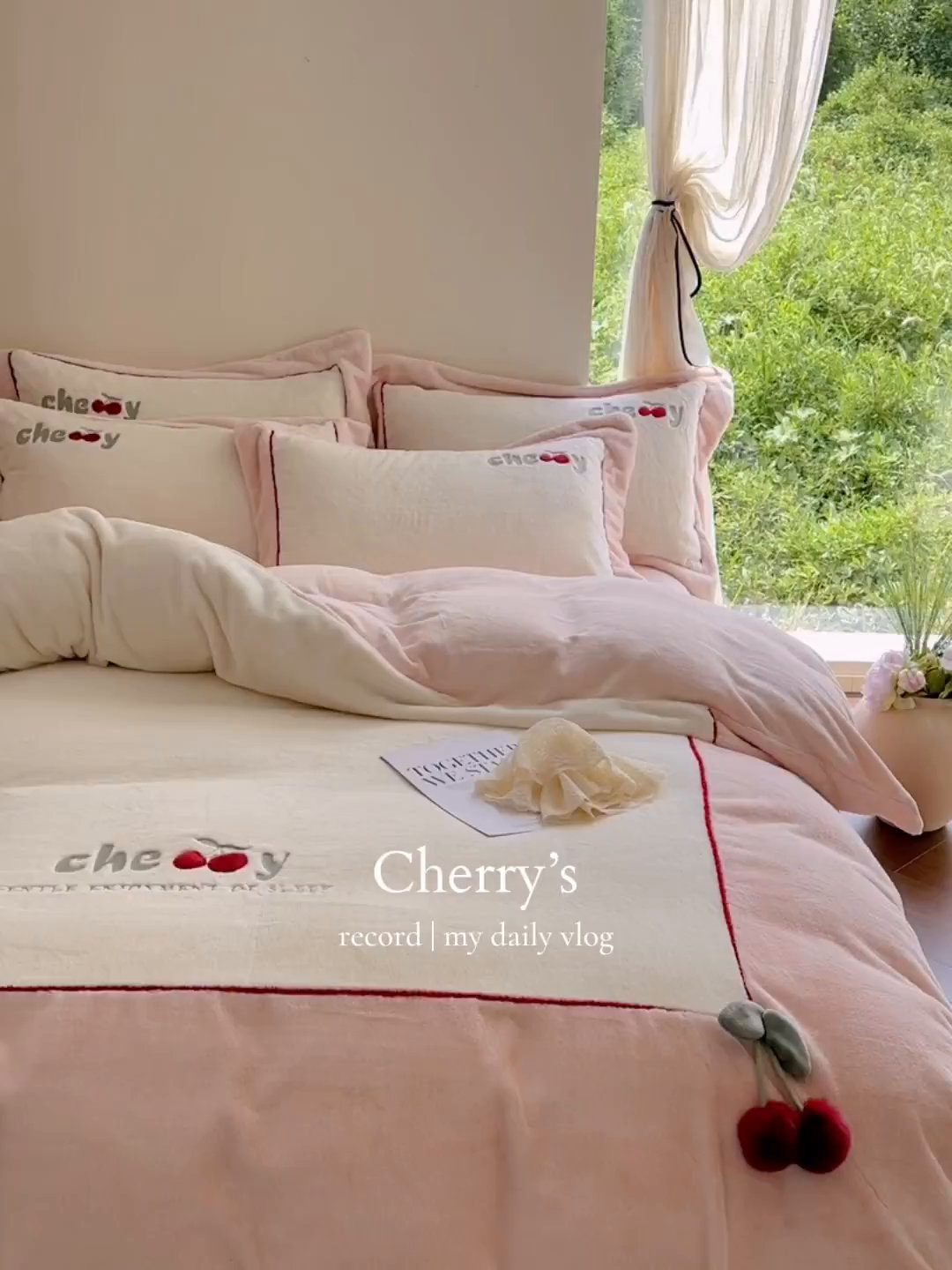 91家纺网 家纺一手货源 找家纺 艾唯希家纺 2025新款小兔毛全消光牛奶绒工艺四件套-绒樱桃系列 绒樱桃-粉