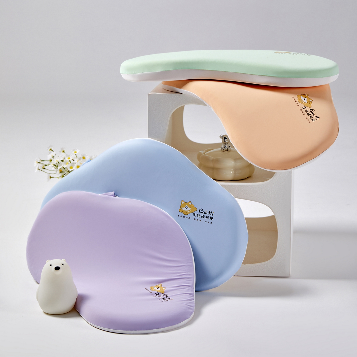 91家纺网 家纺一手货源 找家纺 （总）蔻眠 儿童硅胶护颈枕芯可水洗护颈护脊学生枕头婴幼儿园宝宝定型枕