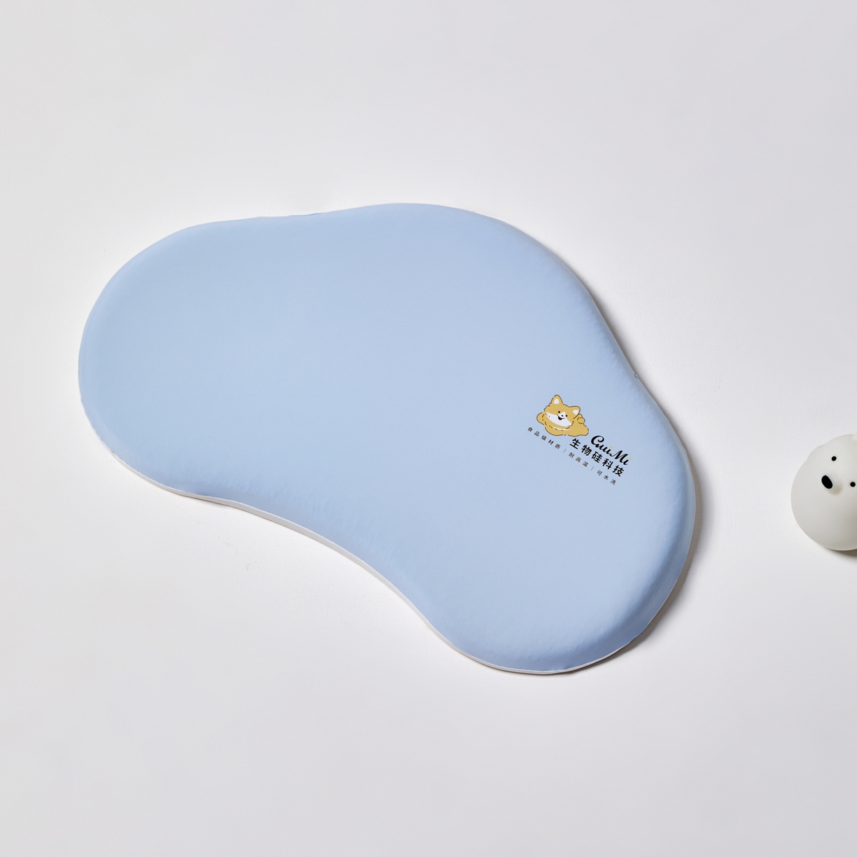 91家纺网 家纺一手货源 找家纺 蔻眠 儿童硅胶护颈枕芯可水洗护颈护脊学生枕头婴幼儿园宝宝定型枕 云朵硅胶枕-蓝色