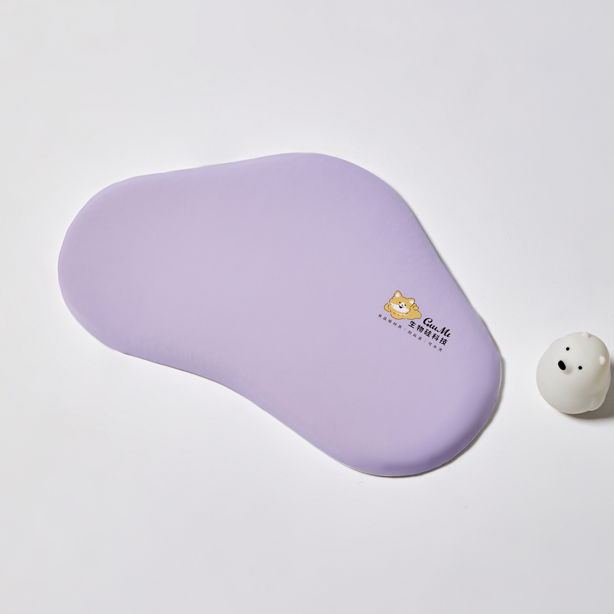 91家纺网 家纺一手货源 找家纺 蔻眠 儿童硅胶护颈枕芯可水洗护颈护脊学生枕头婴幼儿园宝宝定型枕 云朵硅胶枕-紫色