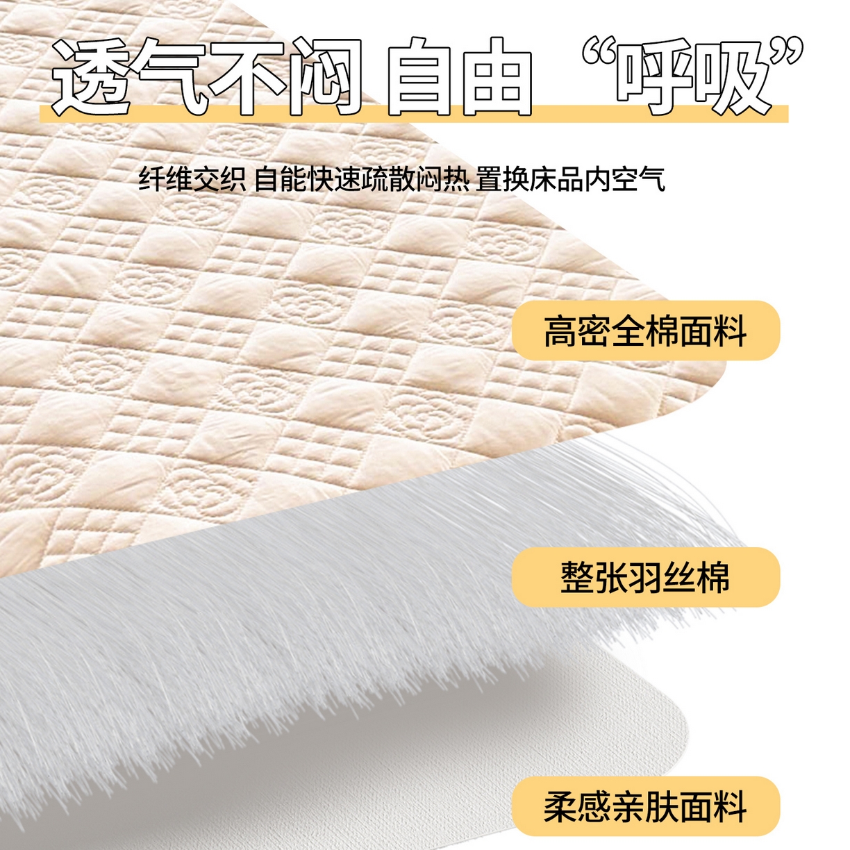 91家纺网 家纺一手货源 找家纺 宜凡家纺 2025新款长绒棉绣花夹棉床盖三件套--天鹅之吻系列 天鹅之吻 奶玉