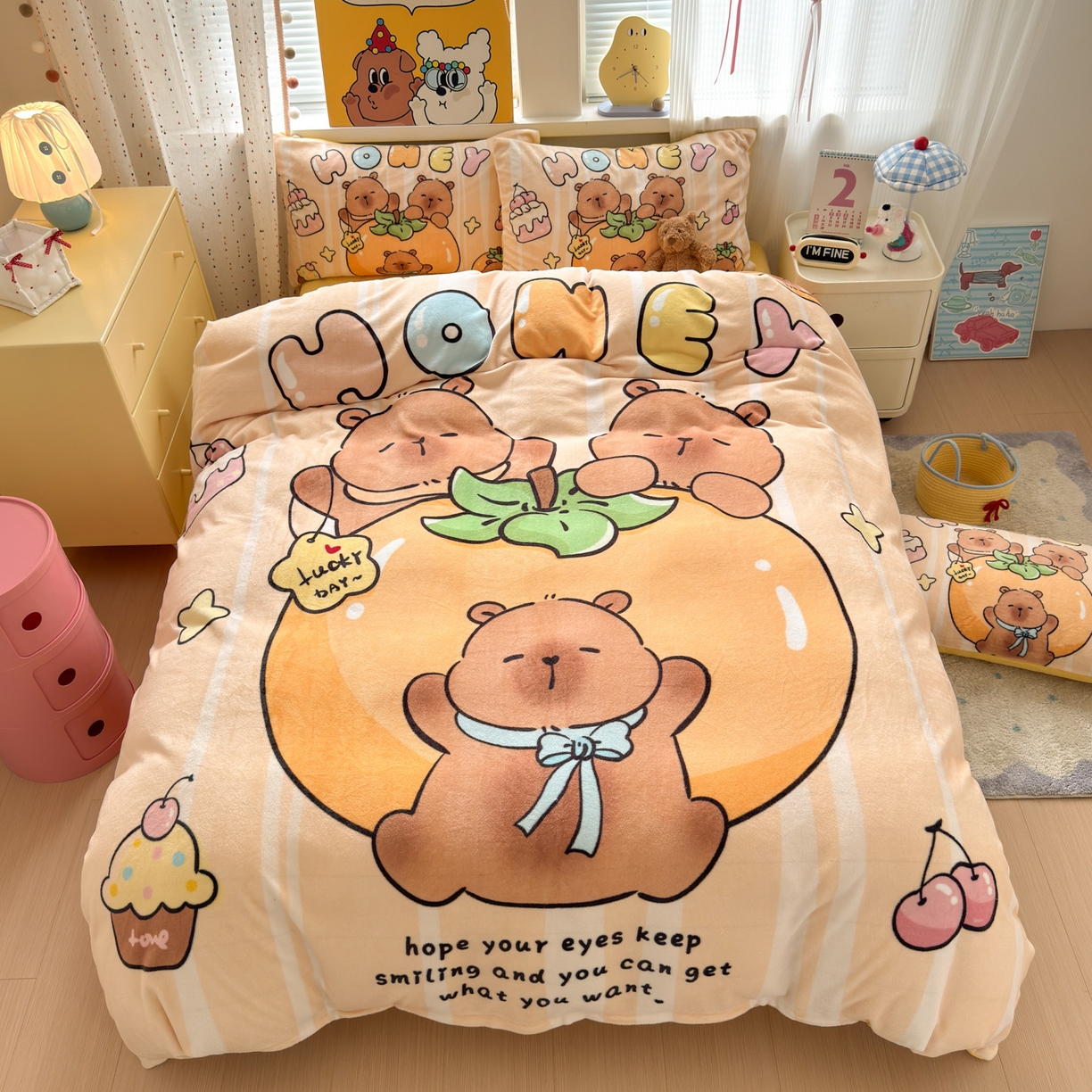 91家纺网 家纺一手货源 找家纺 （总）希诺家居 2025新款大版卡通牛奶绒数码印花四件套