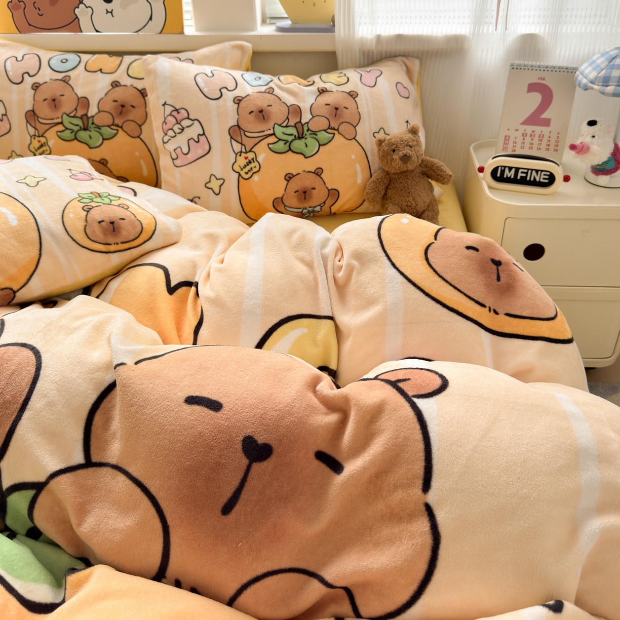 91家纺网 家纺一手货源 找家纺 （总）希诺家居 2025新款大版卡通牛奶绒数码印花四件套