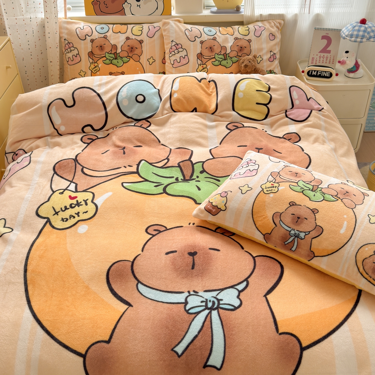 91家纺网 家纺一手货源 找家纺 （总）希诺家居 2025新款大版卡通牛奶绒数码印花四件套