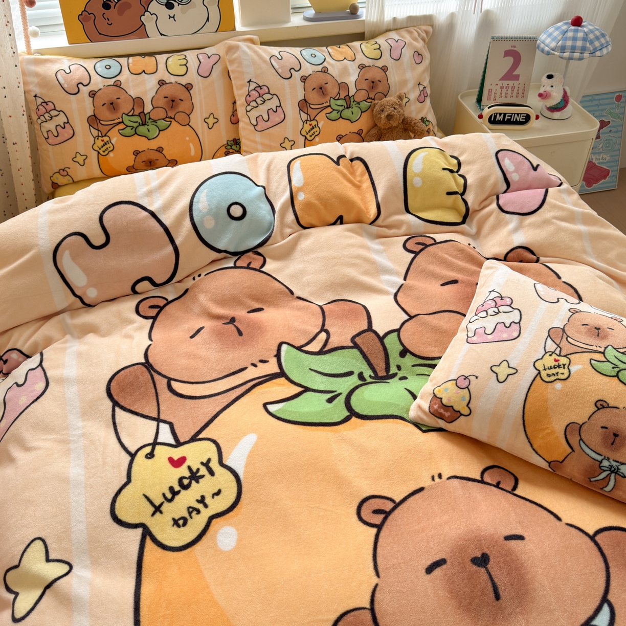 91家纺网 家纺一手货源 找家纺 （总）希诺家居 2025新款大版卡通牛奶绒数码印花四件套