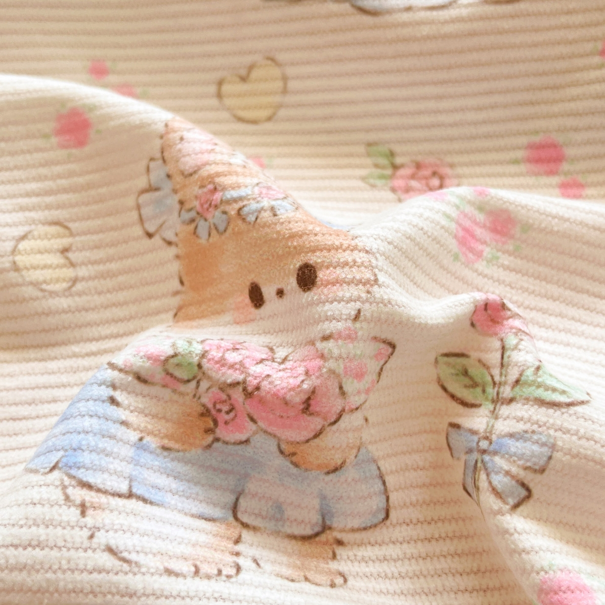 91家纺网 家纺一手货源 找家纺 羚羊语家纺 2025新款灯芯绒 温暖颂系列-印花牛奶绒四件套高克重简约卡通花卉提花加厚保暖床单床笠三件套（买家秀请联系客服!） 温暖颂-兔儿啵啵