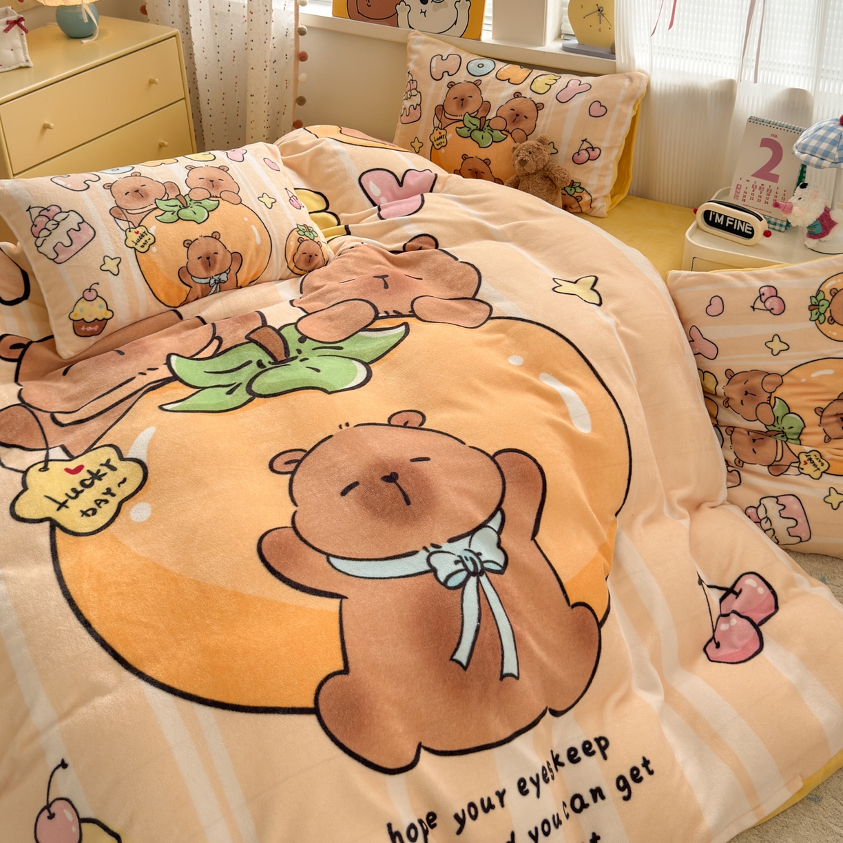 91家纺网 家纺一手货源 找家纺 （总）希诺家居 2025新款大版卡通牛奶绒数码印花四件套