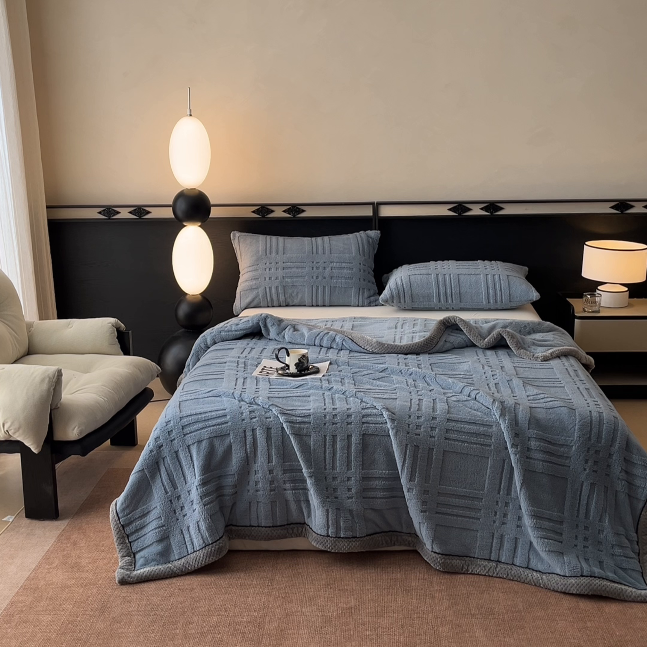 91家纺网 家纺一手货源 找家纺 （总）欧邦 2025新款包边舒棉绒双面绒毛毯-格调系列