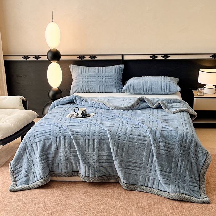 91家纺网 家纺一手货源 找家纺 （总）欧邦 2025新款包边舒棉绒双面绒毛毯-格调系列