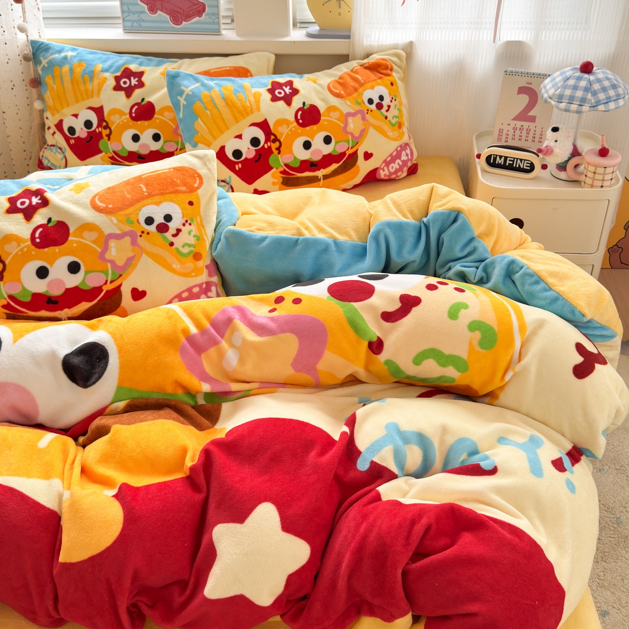 91家纺网 家纺一手货源 找家纺 （总）希诺家居 2025新款大版卡通牛奶绒数码印花四件套