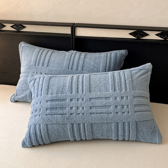 91家纺网 家纺一手货源 找家纺 欧邦 2025新款包边舒棉绒双面绒毛毯-格调系列 格调-觅蓝