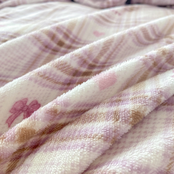 91家纺网 家纺一手货源 找家纺 梦可莱家居 2025秋冬新品豆豆绒床盖大花边四件套 格子蝴蝶梦