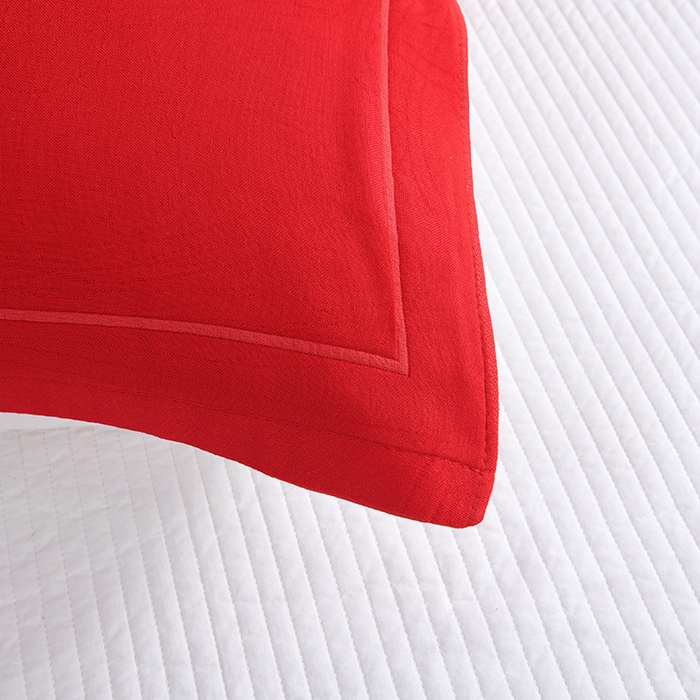 91家纺网 家纺一手货源 找家纺 （总）棠薇家纺 2025新款全棉大红婚庆枕巾红色结婚全棉纱布枕巾盖巾垫巾