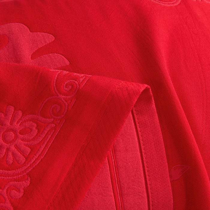 91家纺网 家纺一手货源 找家纺 棠薇家纺 2025新款全棉大红婚庆枕巾红色结婚全棉纱布枕巾盖巾垫巾 花好月圆