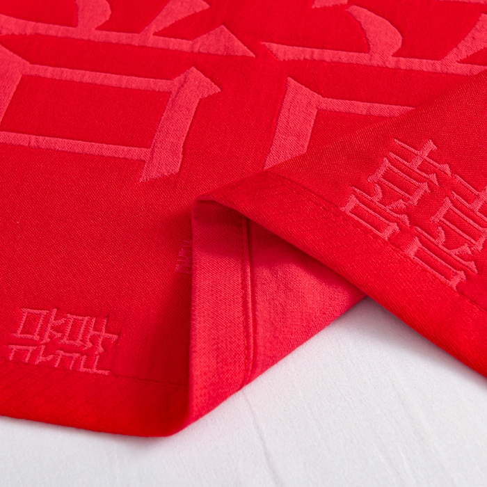 91家纺网 家纺一手货源 找家纺 棠薇家纺 2025新款全棉大红婚庆枕巾红色结婚全棉纱布枕巾盖巾垫巾 喜结连理