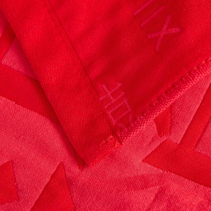 91家纺网 家纺一手货源 找家纺 棠薇家纺 2025新款全棉大红婚庆枕巾红色结婚全棉纱布枕巾盖巾垫巾 喜结连理