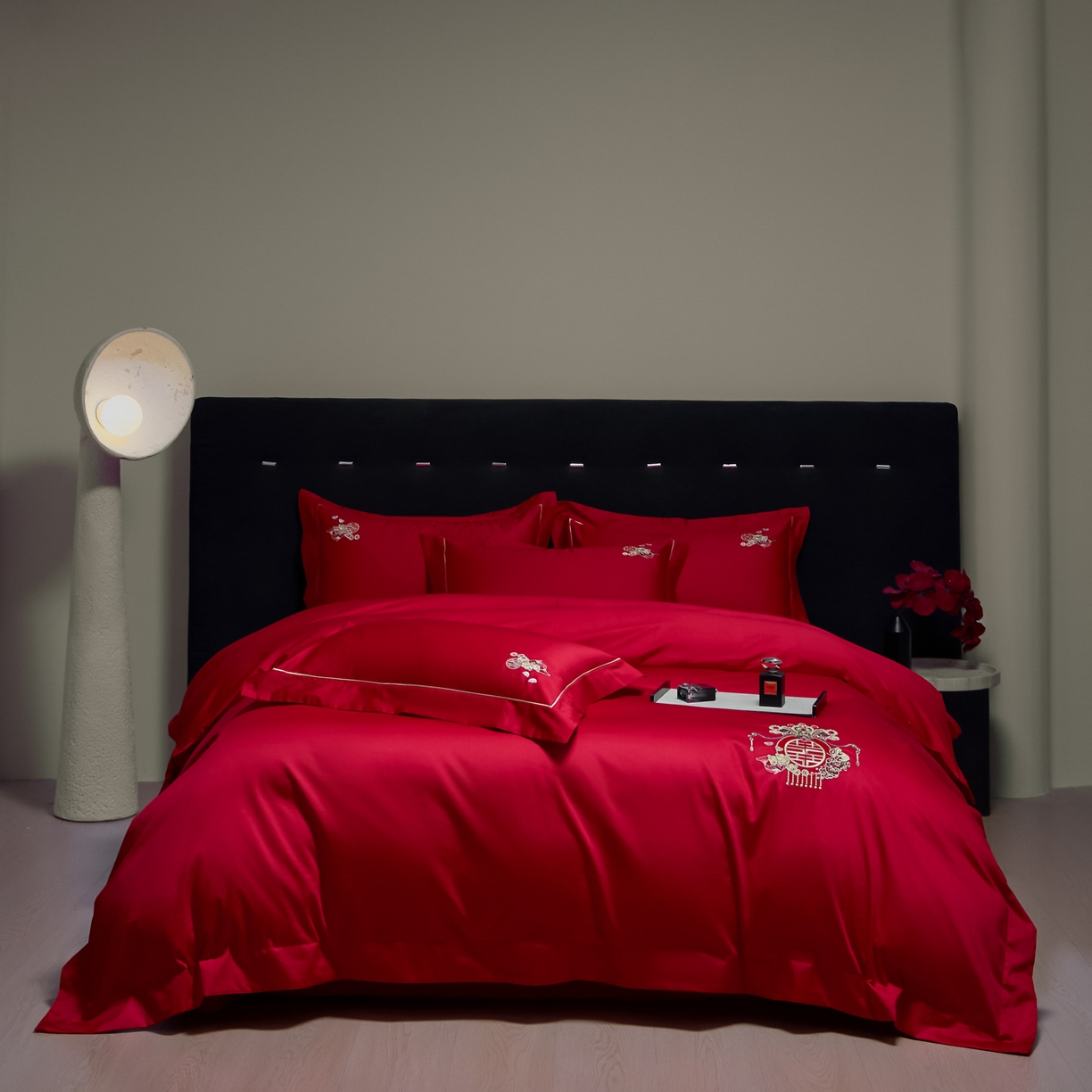 91家纺网 家纺一手货源 找家纺 （总）欧乐蒂-2025新款-亲肤棉简约刺绣四件套