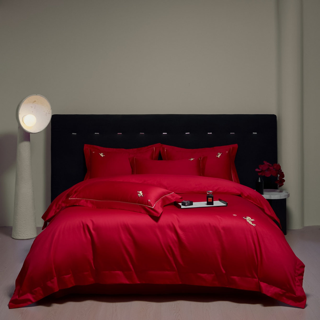 91家纺网 家纺一手货源 找家纺 （总）欧乐蒂-2025新款-亲肤棉简约刺绣四件套