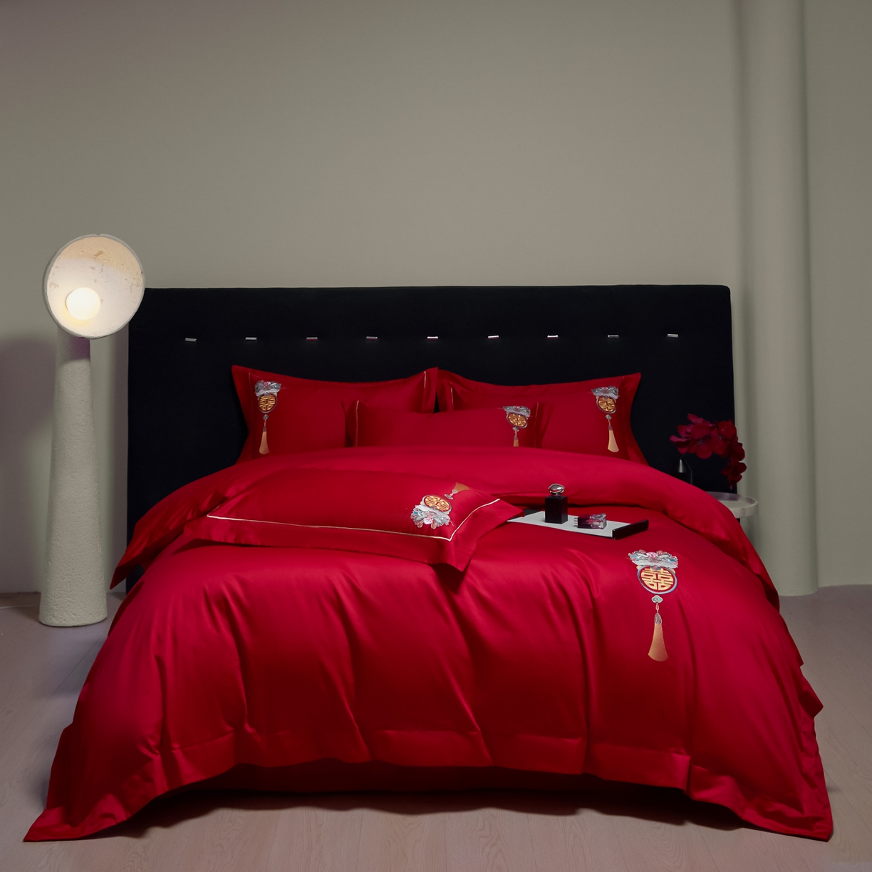 91家纺网 家纺一手货源 找家纺 （总）欧乐蒂-2025新款-亲肤棉简约刺绣四件套