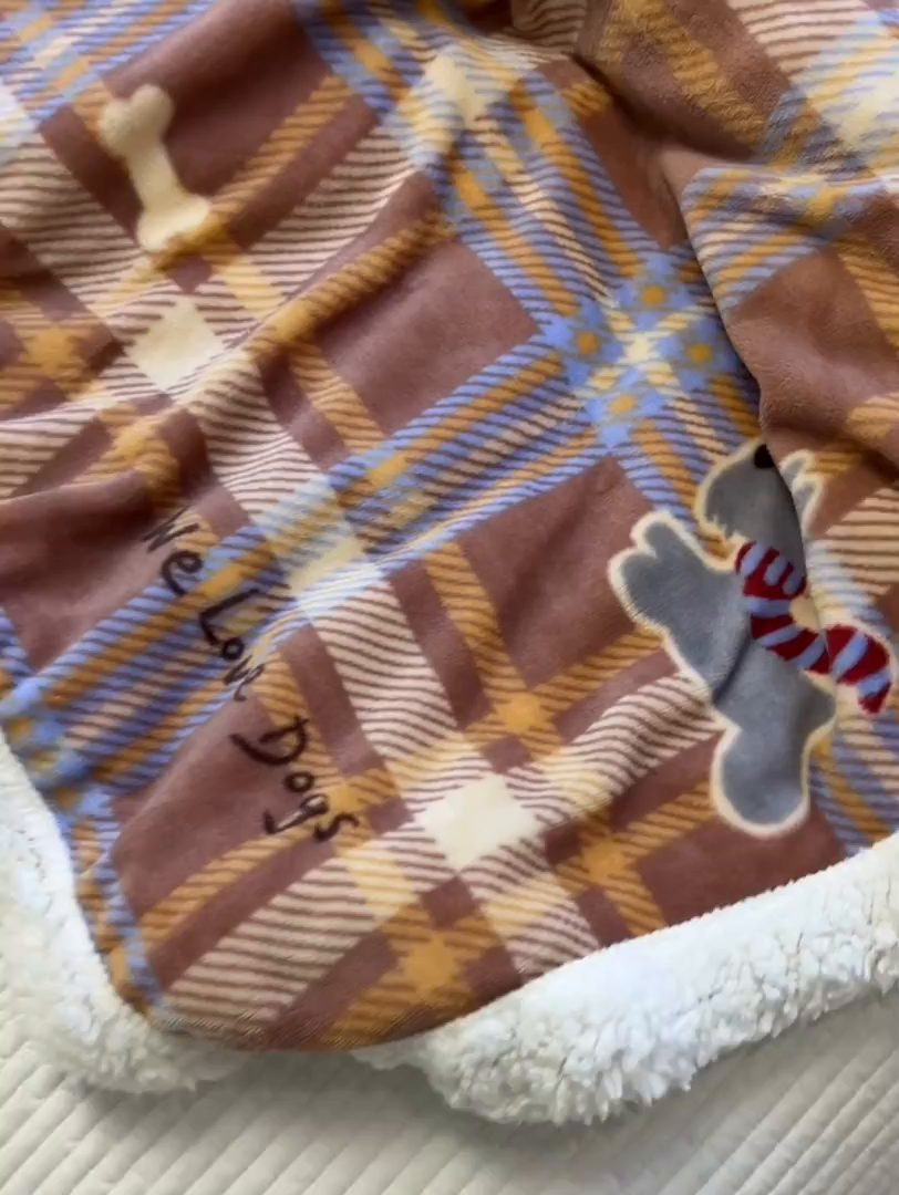 91家纺网 家纺一手货源 找家纺 盼季家纺 2025新款日韩奶油风羊羔绒+牛奶绒可爱卡通毛毯沙发毯盖毯 羊羔绒毛毯-奔跑汪汪