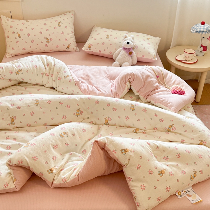 91家纺网 家纺一手货源 找家纺 （总）大彩家居 2025新款水洗皱皱纱大豆被春秋被冬被被子被芯