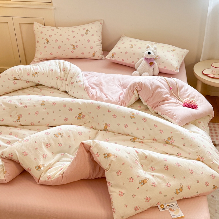 91家纺网 家纺一手货源 找家纺 （总）大彩家居 2025新款水洗皱皱纱大豆被春秋被冬被被子被芯