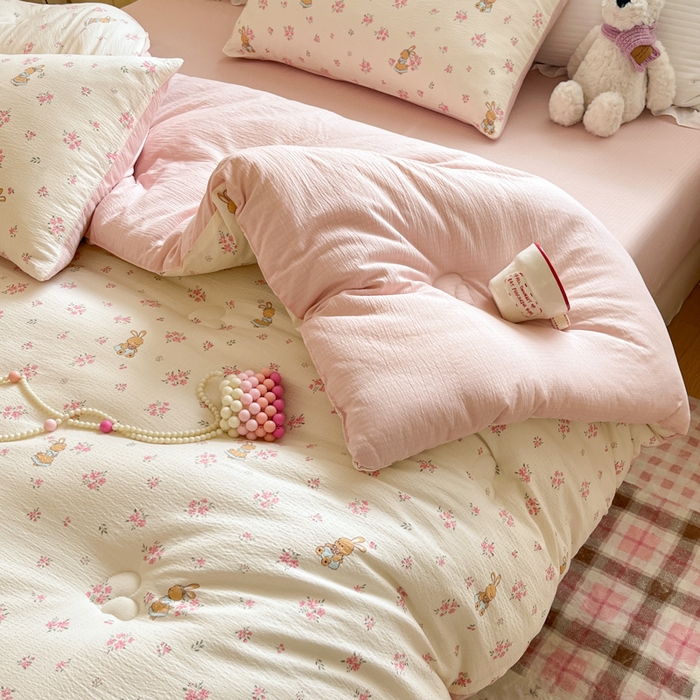 91家纺网 家纺一手货源 找家纺 （总）大彩家居 2025新款水洗皱皱纱大豆被春秋被冬被被子被芯