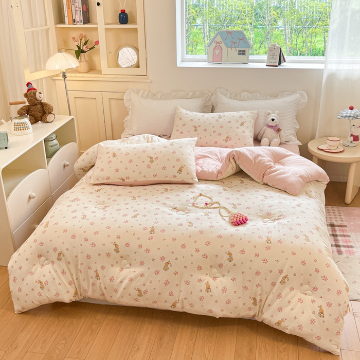 91家纺网 家纺一手货源 找家纺 （总）大彩家居 2025新款水洗皱皱纱大豆被春秋被冬被被子被芯