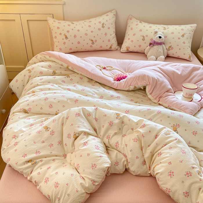 91家纺网 家纺一手货源 找家纺 （总）大彩家居 2025新款水洗皱皱纱大豆被春秋被冬被被子被芯