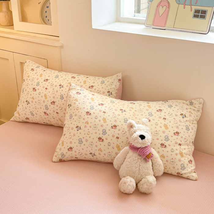 91家纺网 家纺一手货源 找家纺 大彩家居 2025新款水洗皱皱纱大豆被春秋被冬被 小狗乐园