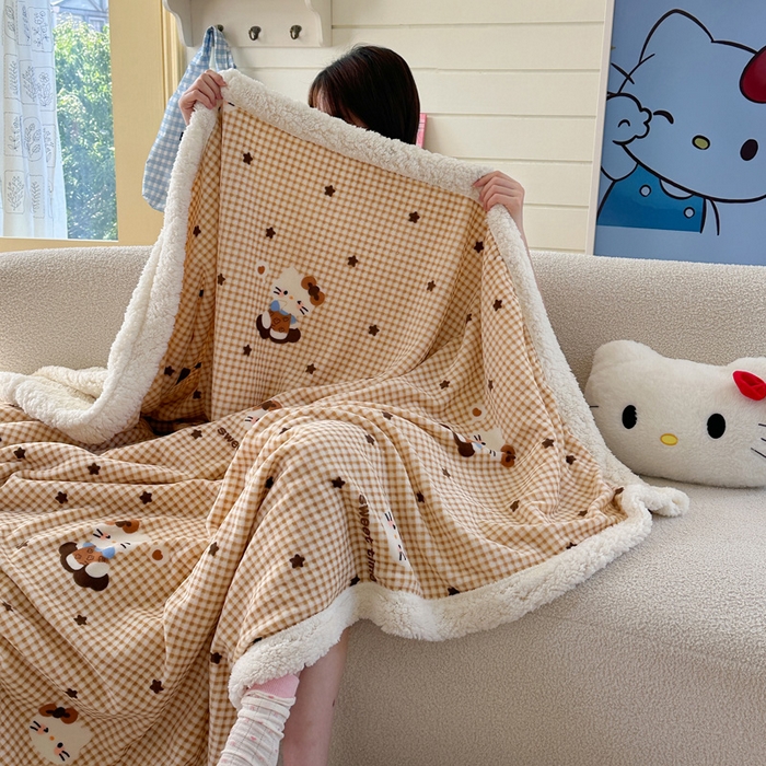 91家纺网 家纺一手货源 找家纺 （总）贝扬思家纺 2025新款秋冬可爱系牛奶绒羊羔绒多功能毛毯奶盖系列