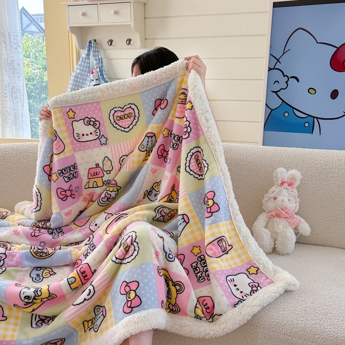 91家纺网 家纺一手货源 找家纺 （总）贝扬思家纺 2025新款秋冬可爱系牛奶绒羊羔绒多功能毛毯奶盖系列