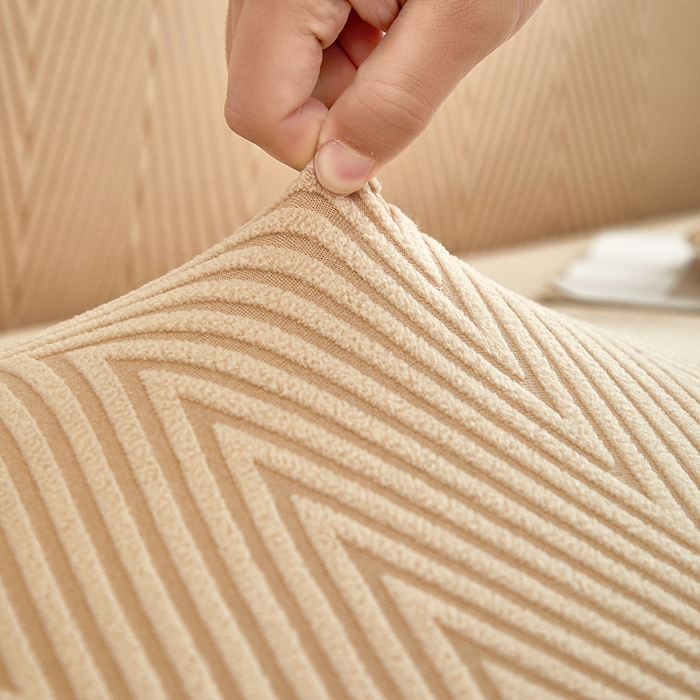 91家纺网 家纺一手货源 找家纺 飞翔家纺沙发套 2025新款人字格沙发套 卡其