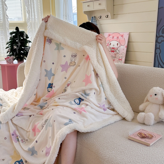 91家纺网 家纺一手货源 找家纺 （总）贝扬思家纺 2025新款秋冬可爱系牛奶绒羊羔绒多功能毛毯奶盖系列