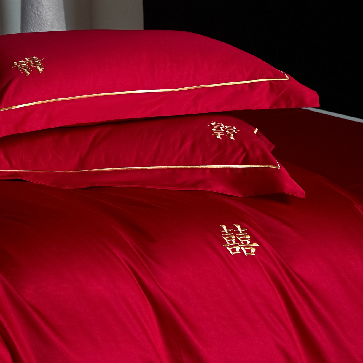 91家纺网 家纺一手货源 找家纺 （总）欧乐蒂-2025新款-亲肤棉简约刺绣四件套