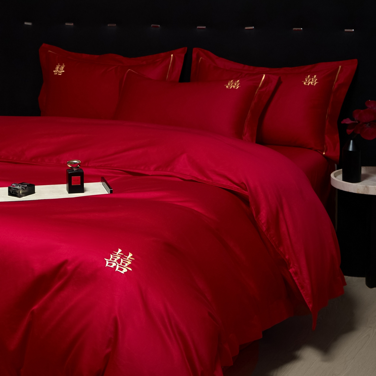 91家纺网 家纺一手货源 找家纺 （总）欧乐蒂-2025新款-亲肤棉简约刺绣四件套