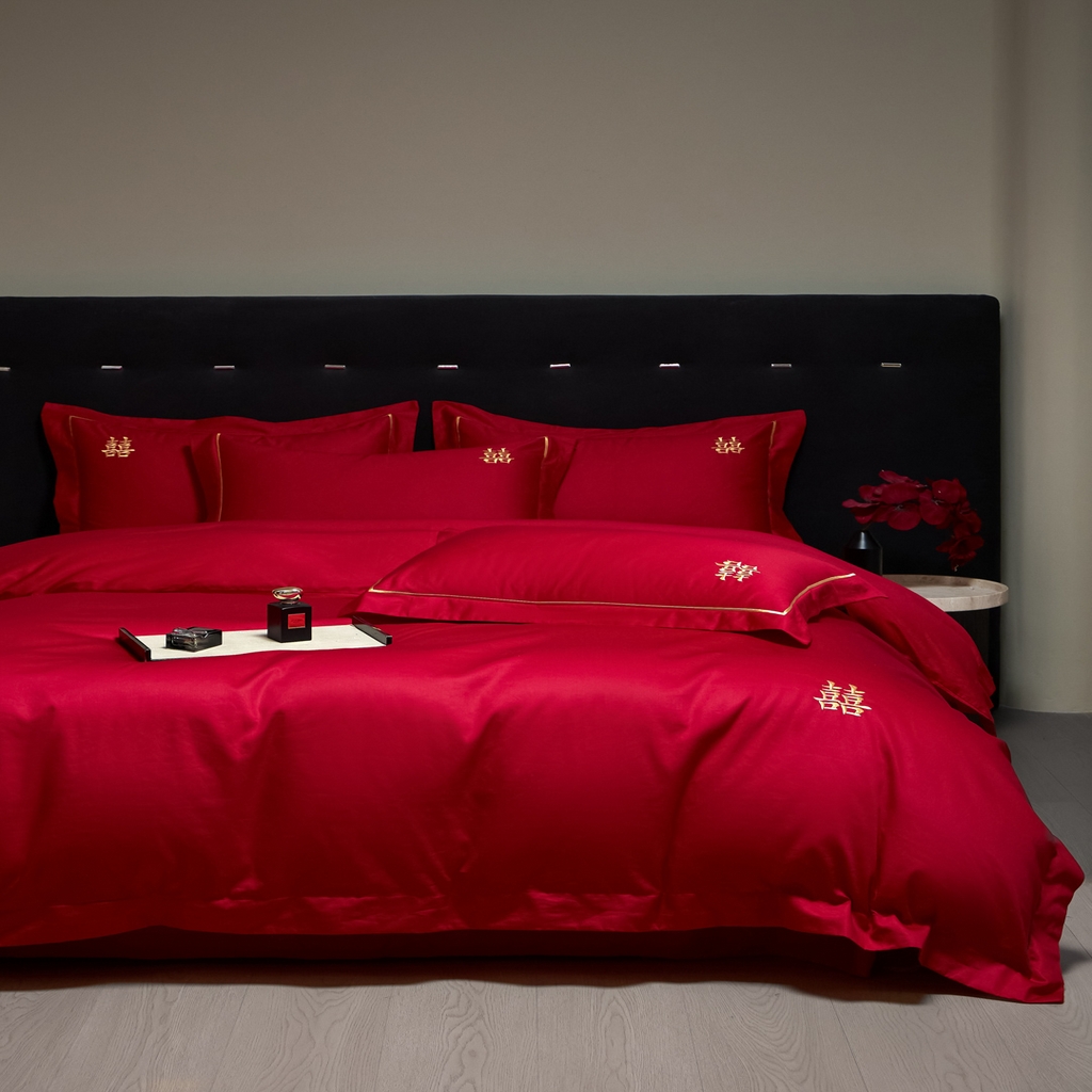 91家纺网 家纺一手货源 找家纺 （总）欧乐蒂-2025新款-亲肤棉简约刺绣四件套