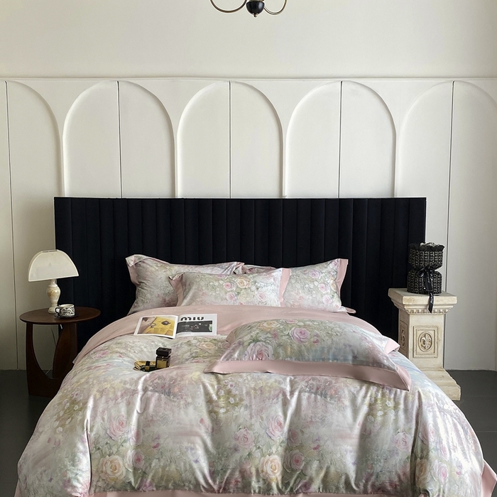 91家纺网 家纺一手货源 找家纺 （总）南泉坊 2025新款长绒棉纯棉丝光工艺数码印花四件套